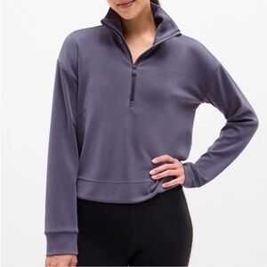 Athleta Seasoft Quarter-Zip Pullover Women’s Size XL Plush Microfiber Boxy Fit